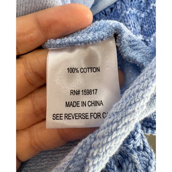 Altar'd State Ruffle crochet sleeve boho crop oversized top blue XL‎ - Picture 4 of 6